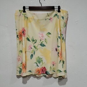 Vintage NWT 100% Silk Floral Skirt by Talbots Size 22W
